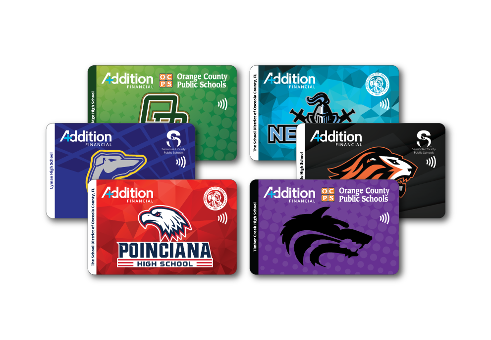 School Spirit debit card collage