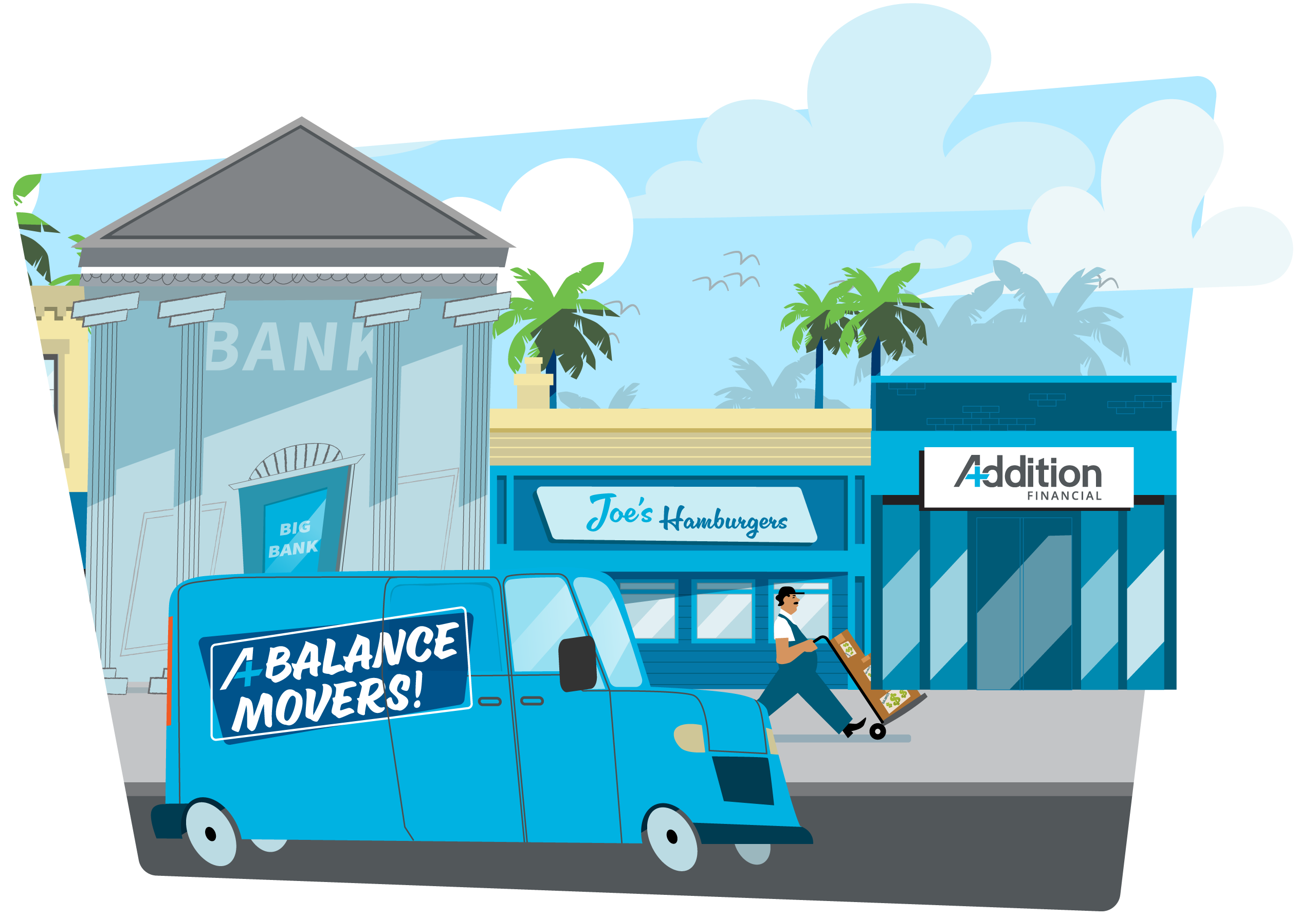 A mover moving credit balances to Addition Financial