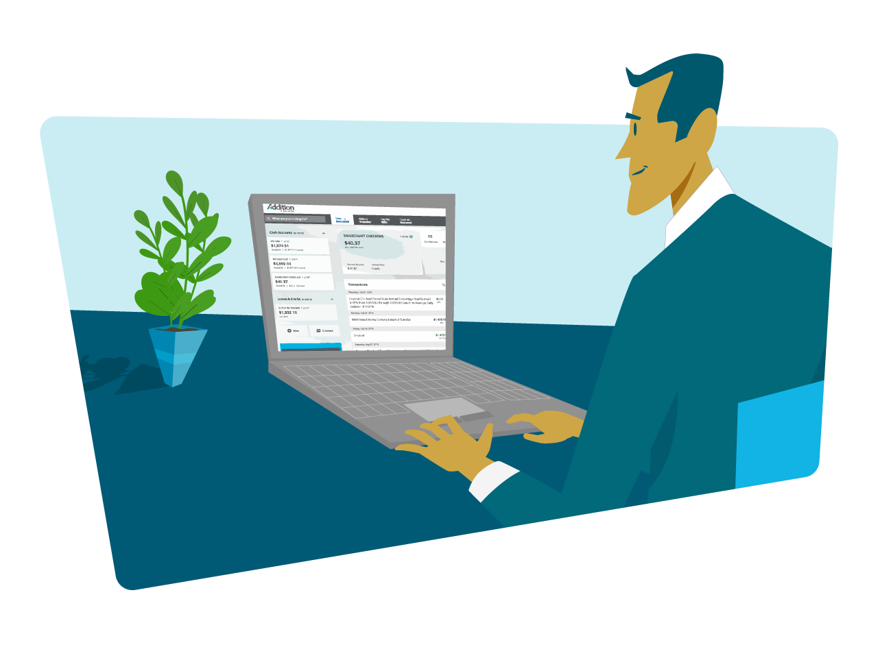 Man working on a laptop
