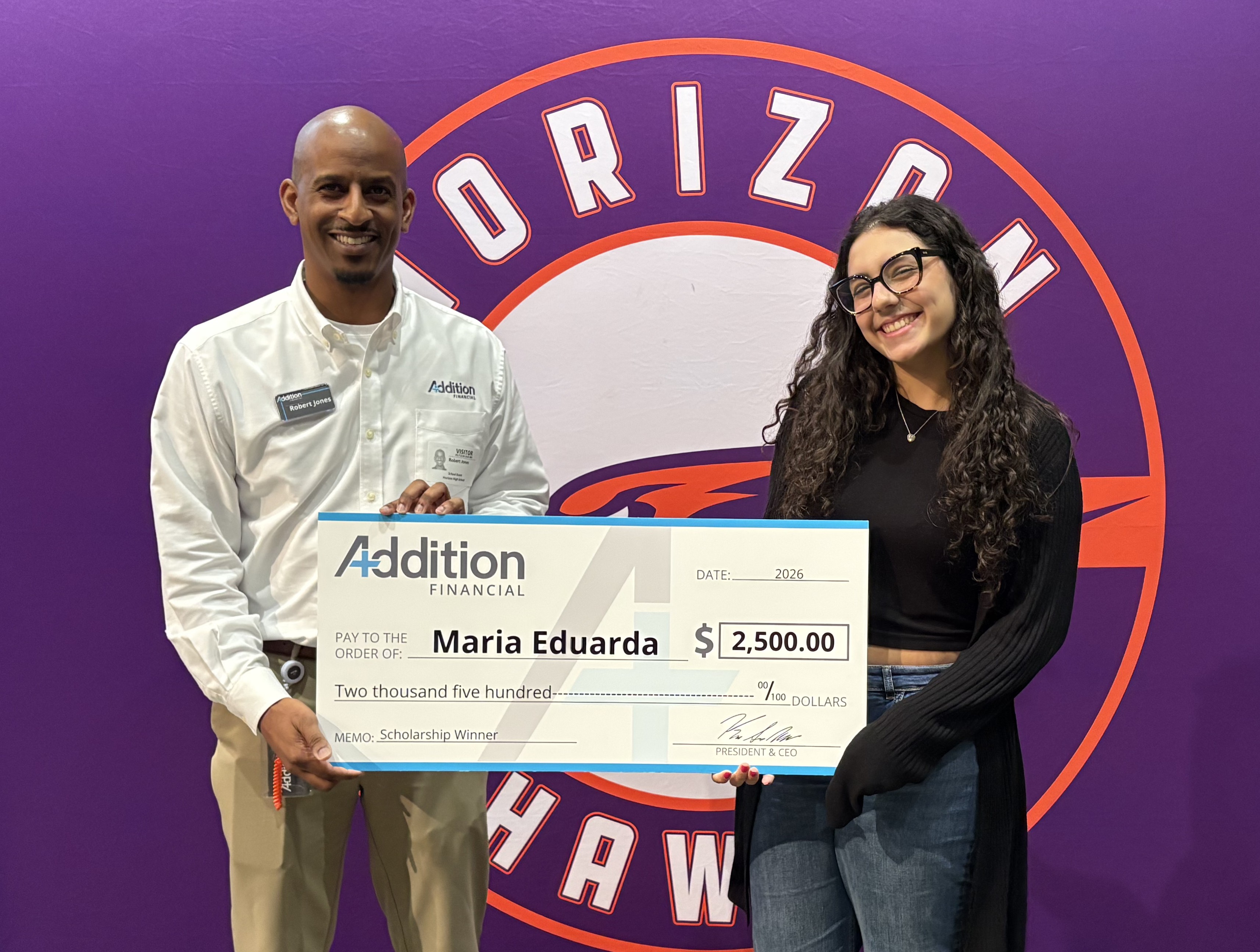 2026 JAM Scholarship winner - Horizon HS