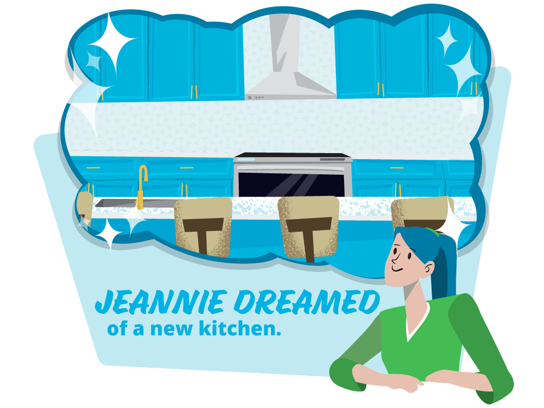 Jeannie dreams of a new kitchen