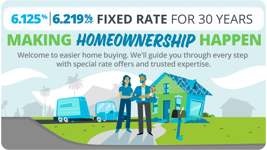 Making Homeownership Happen. Welcome to easier home buying. We'll guide you through every step with special rate offers and trusted expertise.